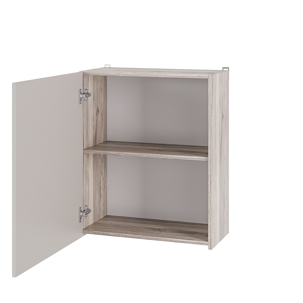 Шкаф навесной Берген Лайт 6в1 0,6м, Дуб смоки, Кашемир