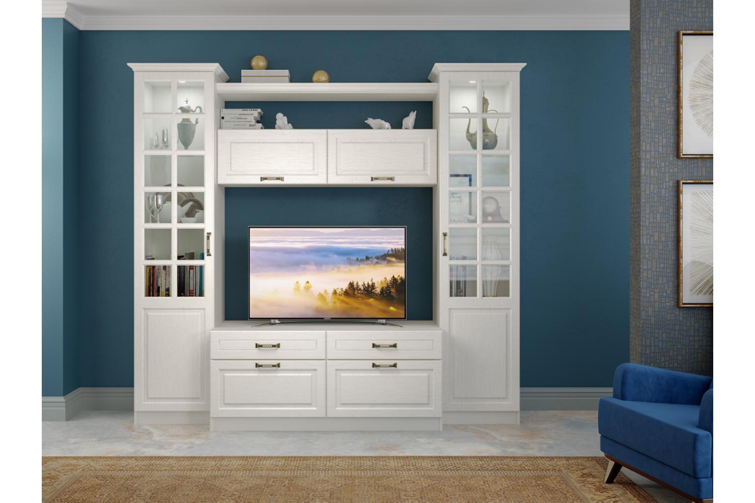 Ливерпуль Шкаф навесной Белый, ясень ваниль