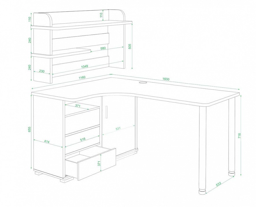 Стол компьютерный Домино СР-165М