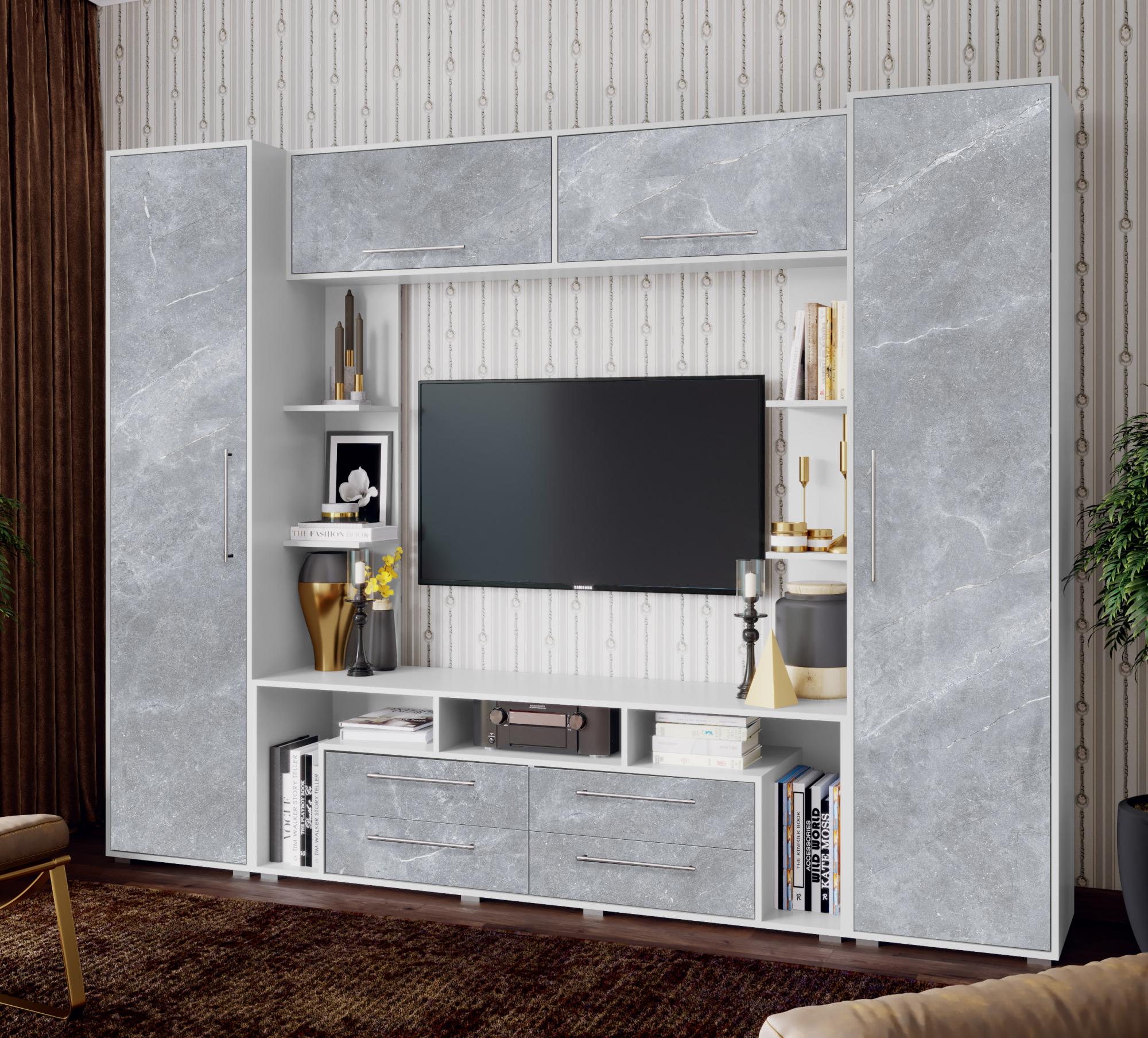 Гостиная Гармония, Мрамор глянец, Белый