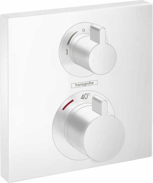 15714700 HG Ecostat Square термостатический смеситель для душа (внешняя часть) матовый белый 15714700 HG Ecostat Square термостатический смеситель для душа (внешняя часть) матовый белый