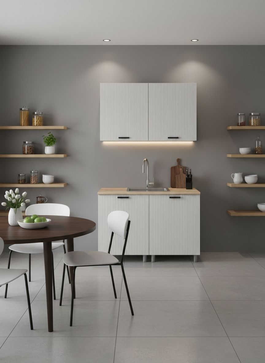 МК Аленушка 1,2м Лотос Молочный,скоба антрацит,сонома