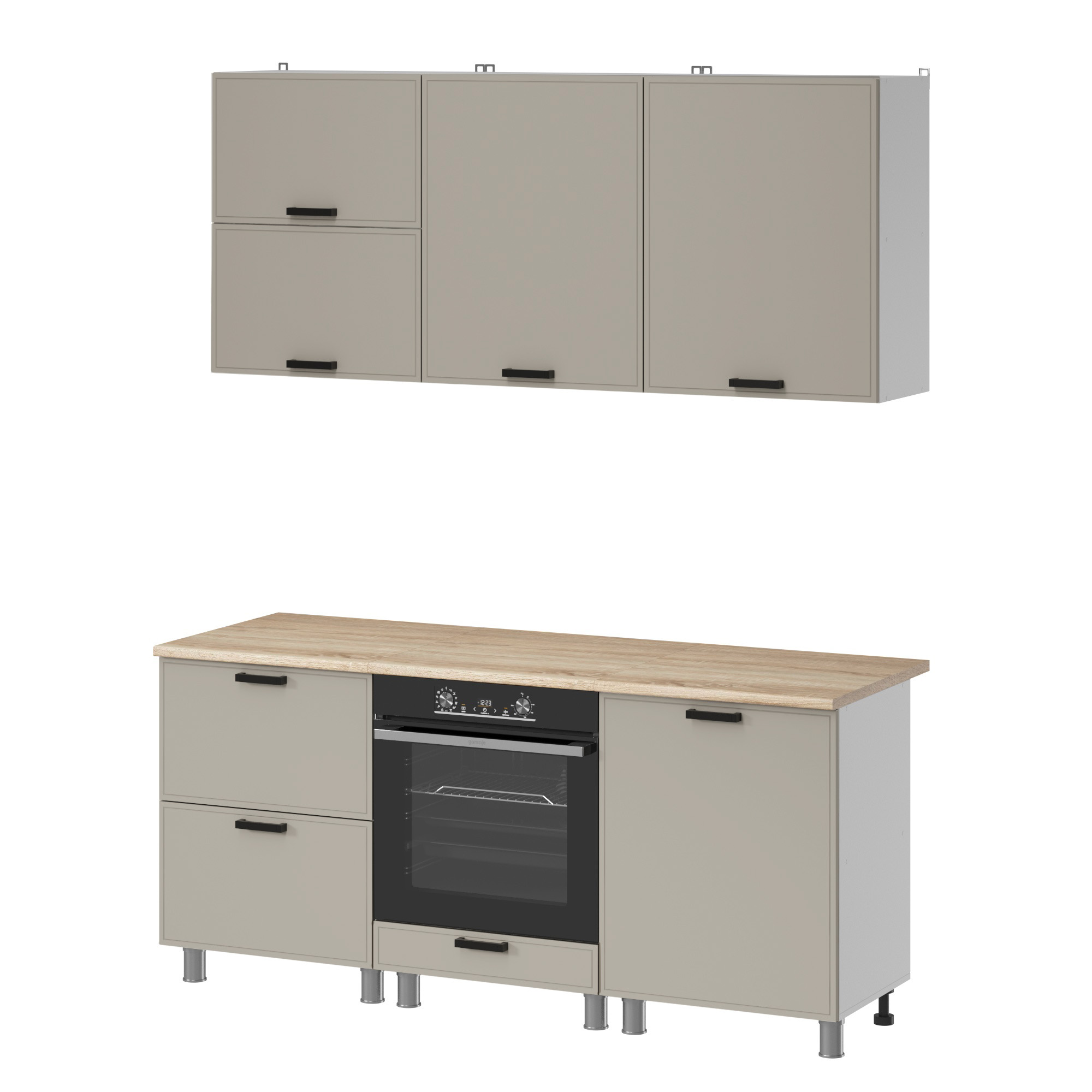 МК Аленушка 1,8м Магнолия Керамика,скоба черный,сонома