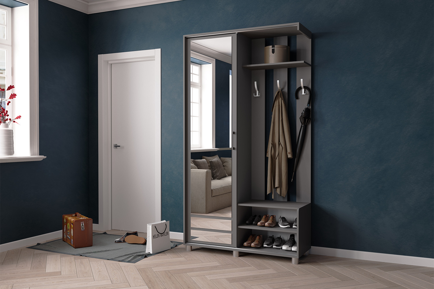 Прихожая Ларго-2, Графит серый