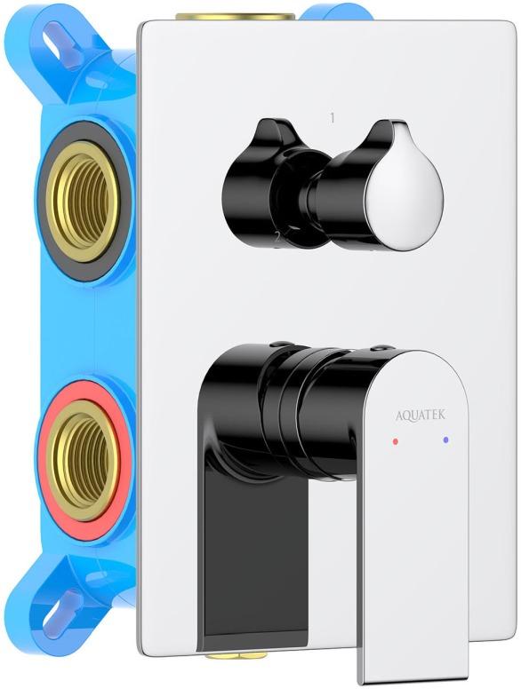 AQ1447CR ЛИРА смеситель для ванны 3 режима (внешняя и скрытая часть)