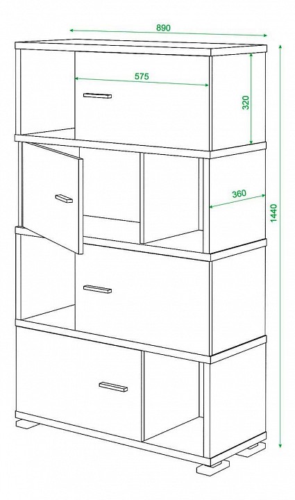 Тумба комбинированная Домино СБ-30/4