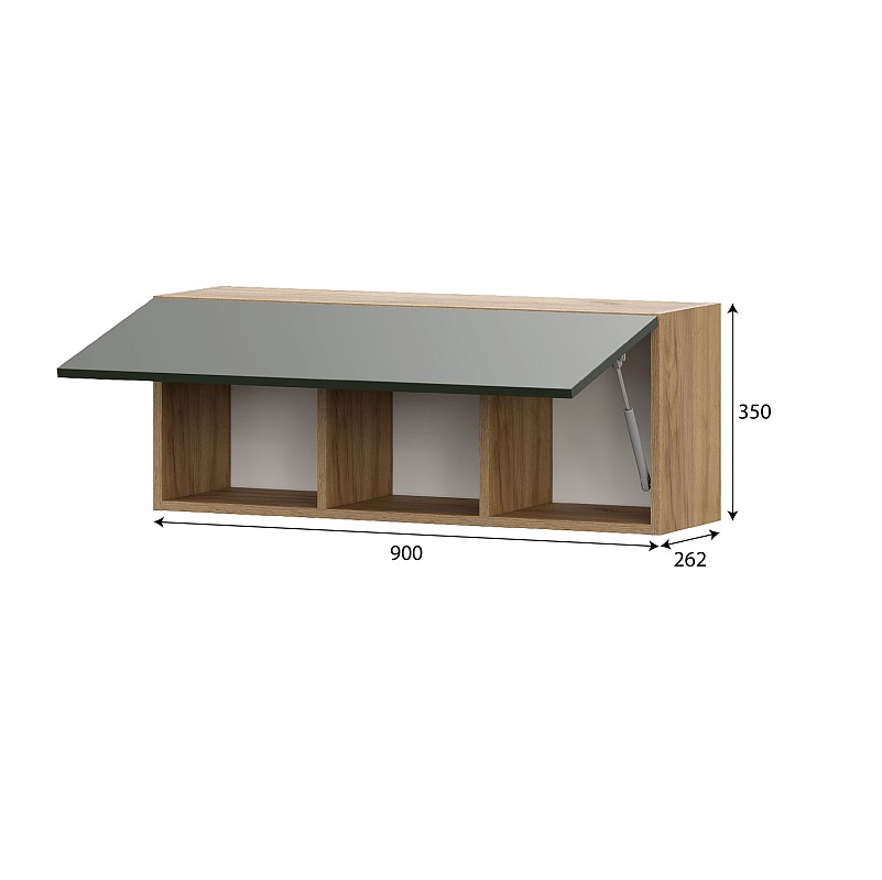 Шкаф навесной Милан,олива софт