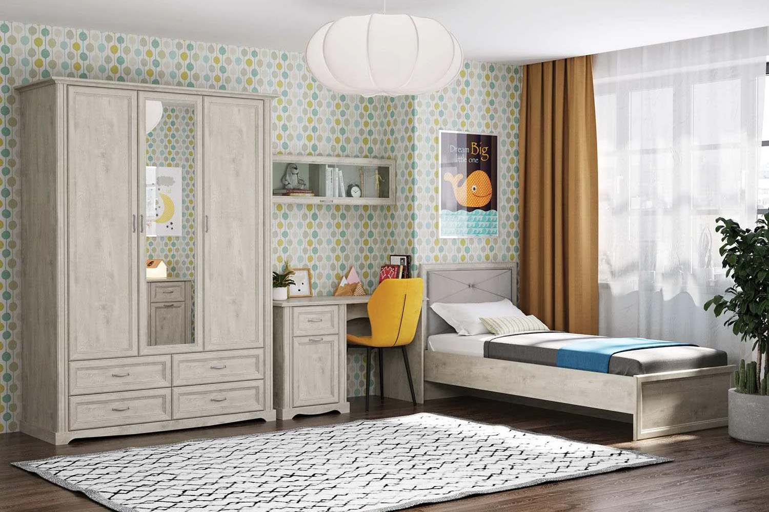 Стол письменный Сохо 32.29, Бетон пайн белый