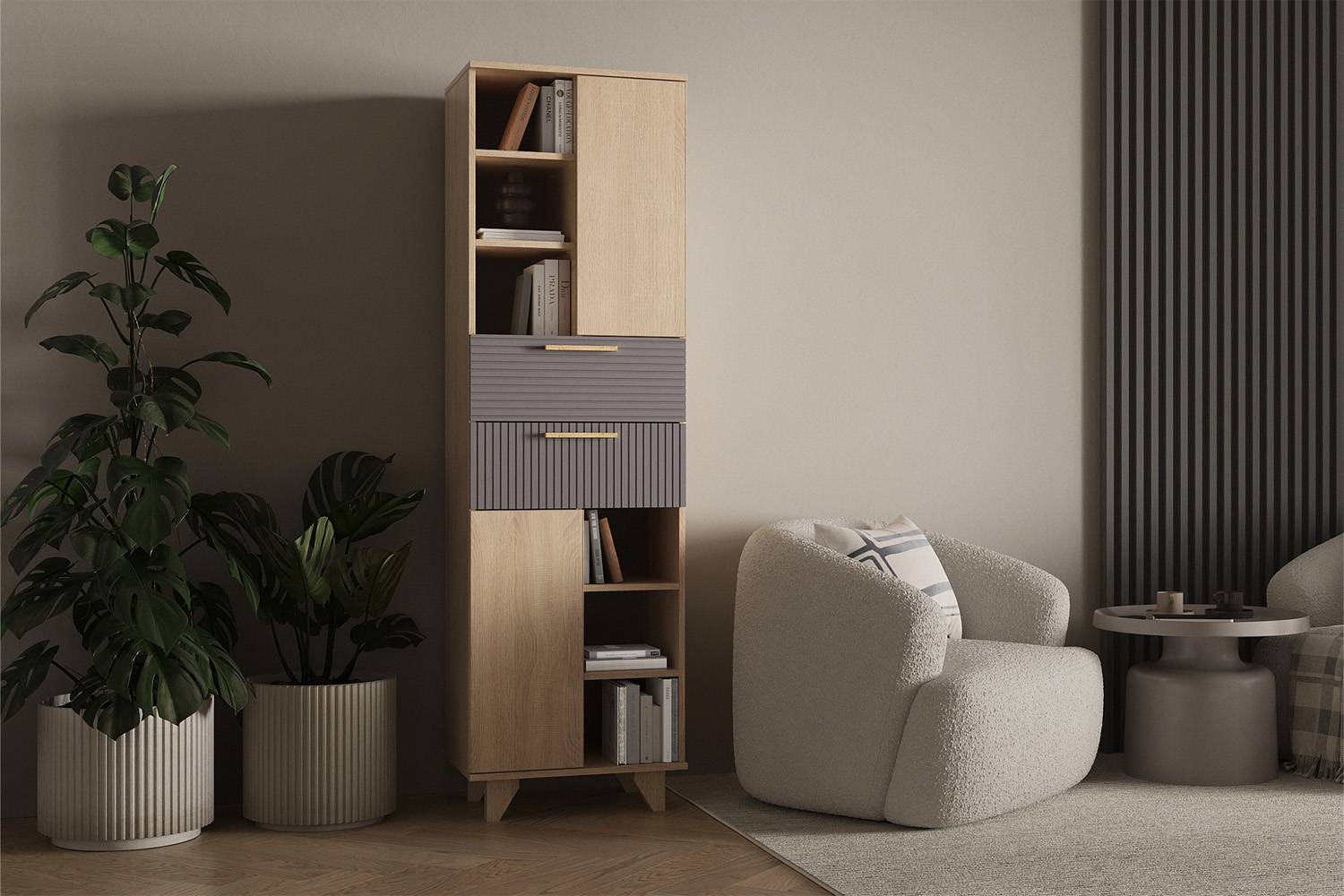 Ньёрд Стеллаж Н. Дуб Сонома / Черника