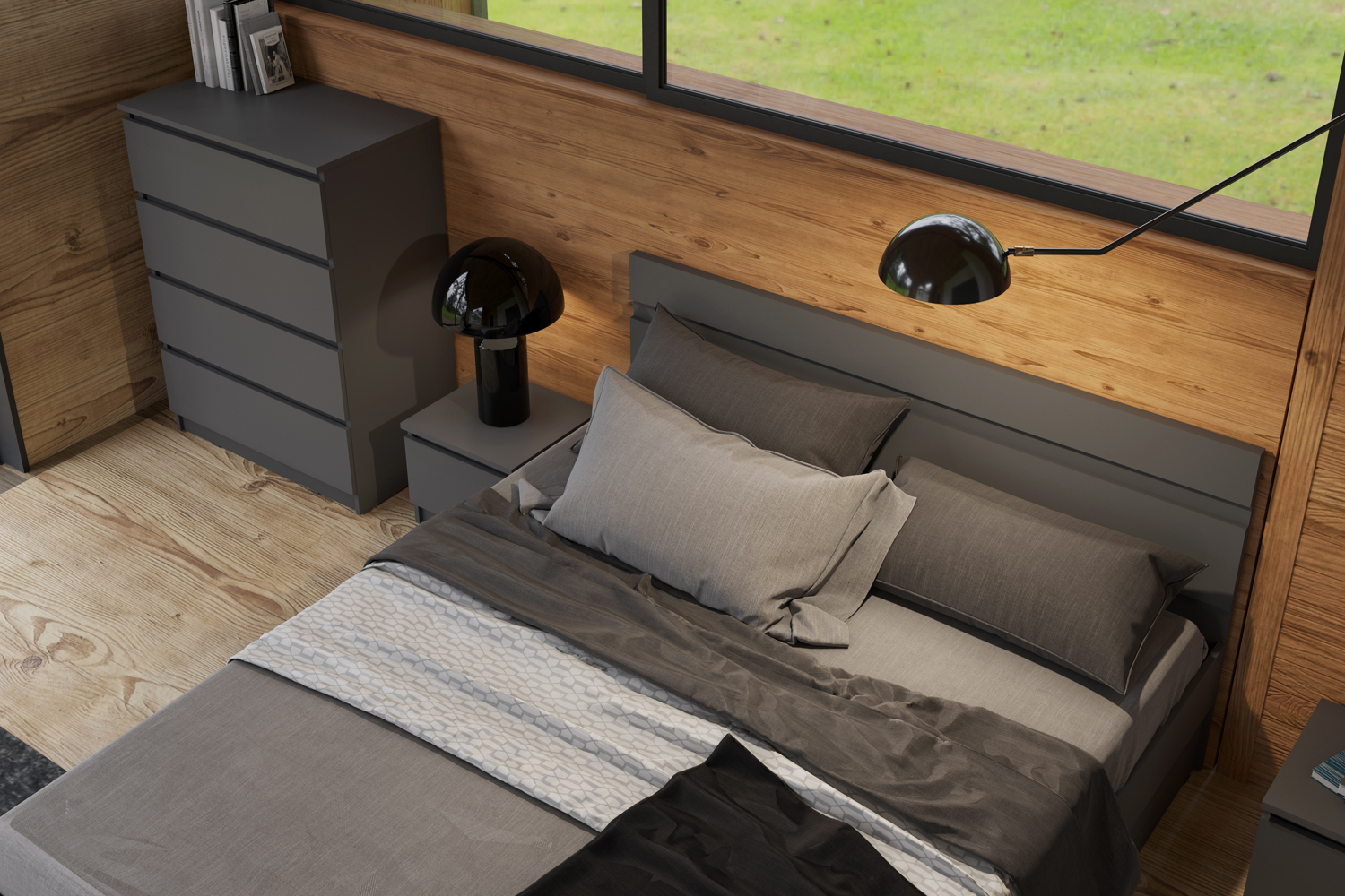 Кровать Челси 1,6м, Графит