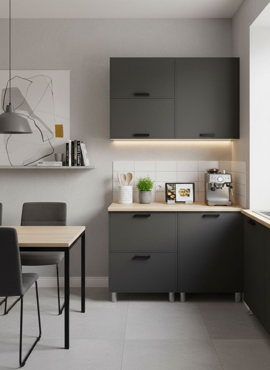 МК Аленушка 1,2м с ящ.в 2 Магнолия Сталь,скоба черный,сонома