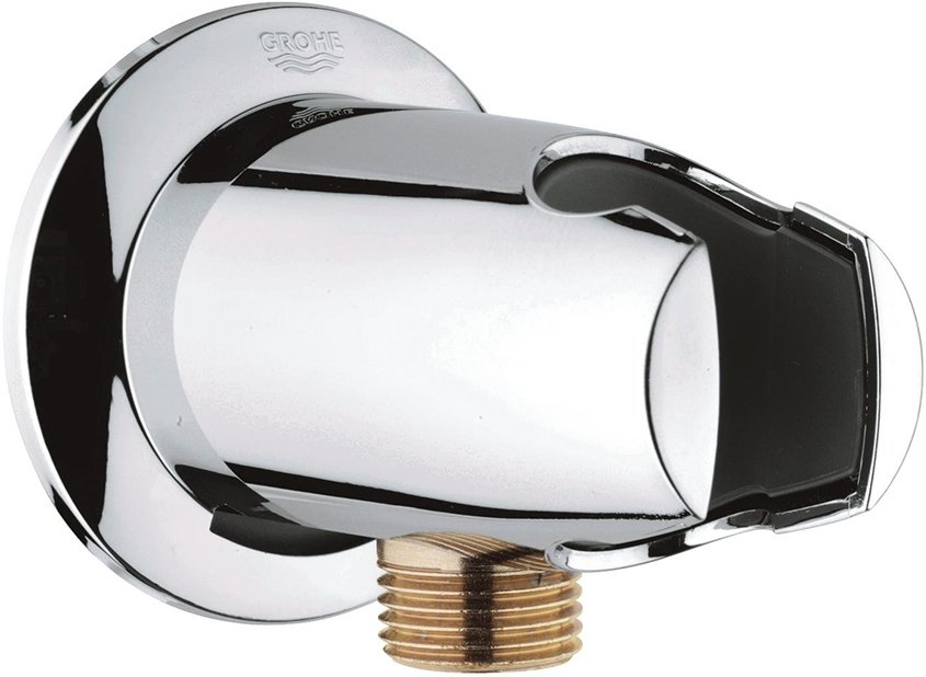 28406000 Movario Подключение для душевого шланга с держателем с защитой от обратного потока, хром 28406000 Movario Подключение для душевого шланга с держателем с защитой от обратного потока, хром