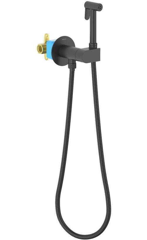 AQ1024MB ОБЕРОН комплект для гигиенического душа встроенный (смеситель c прогрессивным картриджем + гигиеническая лейка + шланг), матовый черный AQ1024MB ОБЕРОН комплект для гигиенического душа встроенный (смеситель c прогрессивным картриджем + гигиеническая лейка + шланг), матовый черный