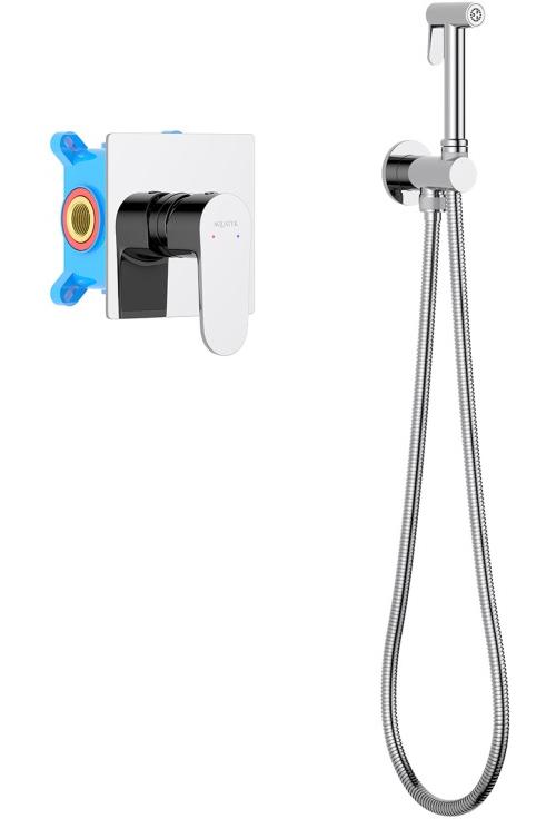 AQ1219CR ОБЕРОН набор с гигиеническим душем (смеситель + гигиеническая лейка + шланг + шланговое подсоединение с держателем)