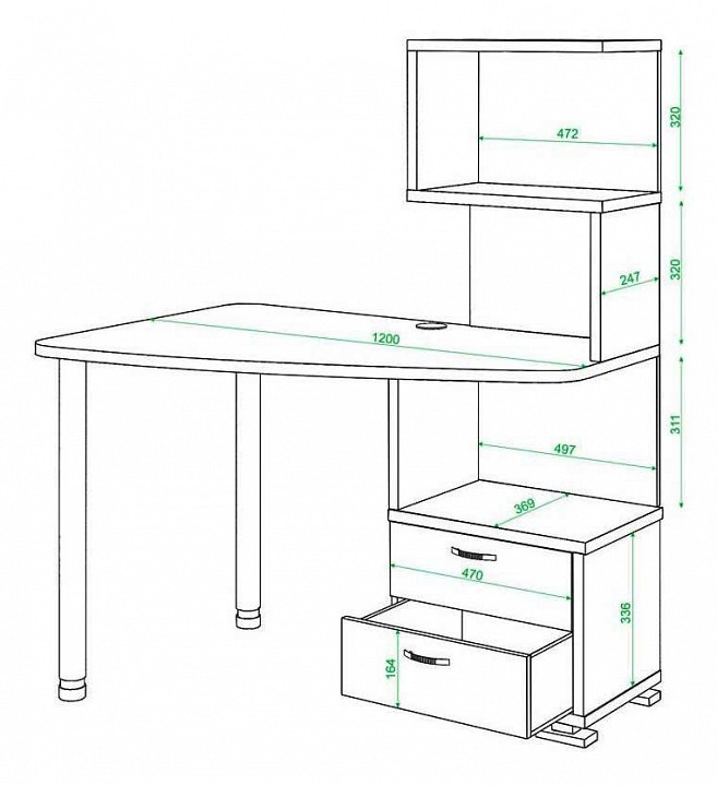 Стол компьютерный Домино нельсон СКМ-60