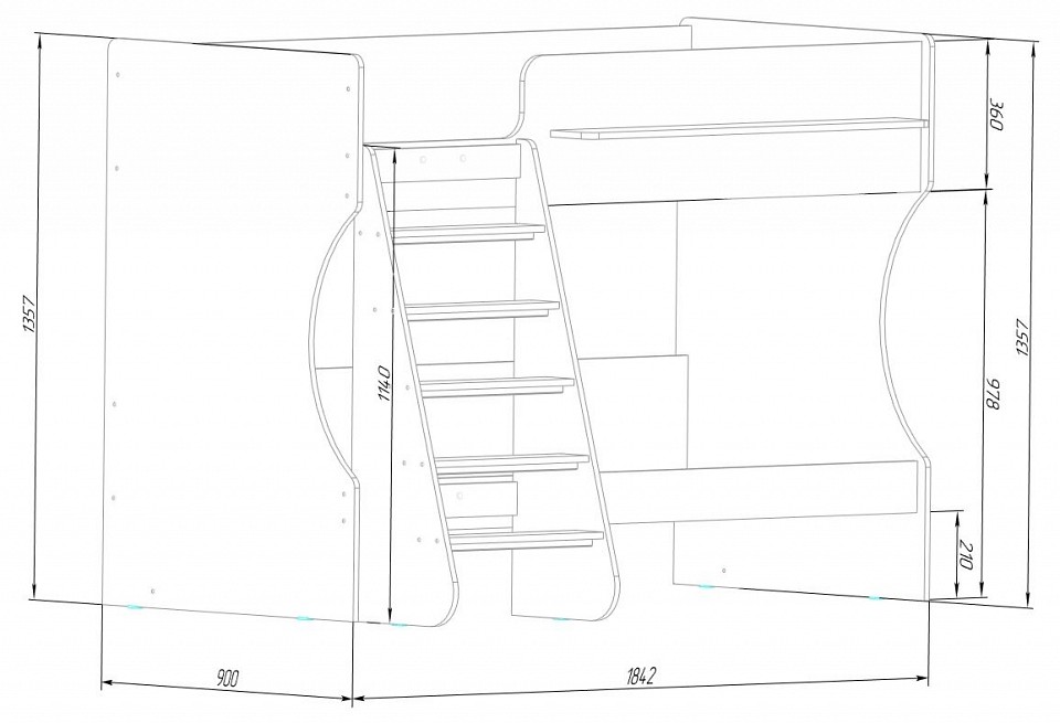 Кровать двухъярусная Р438 Капризун 3