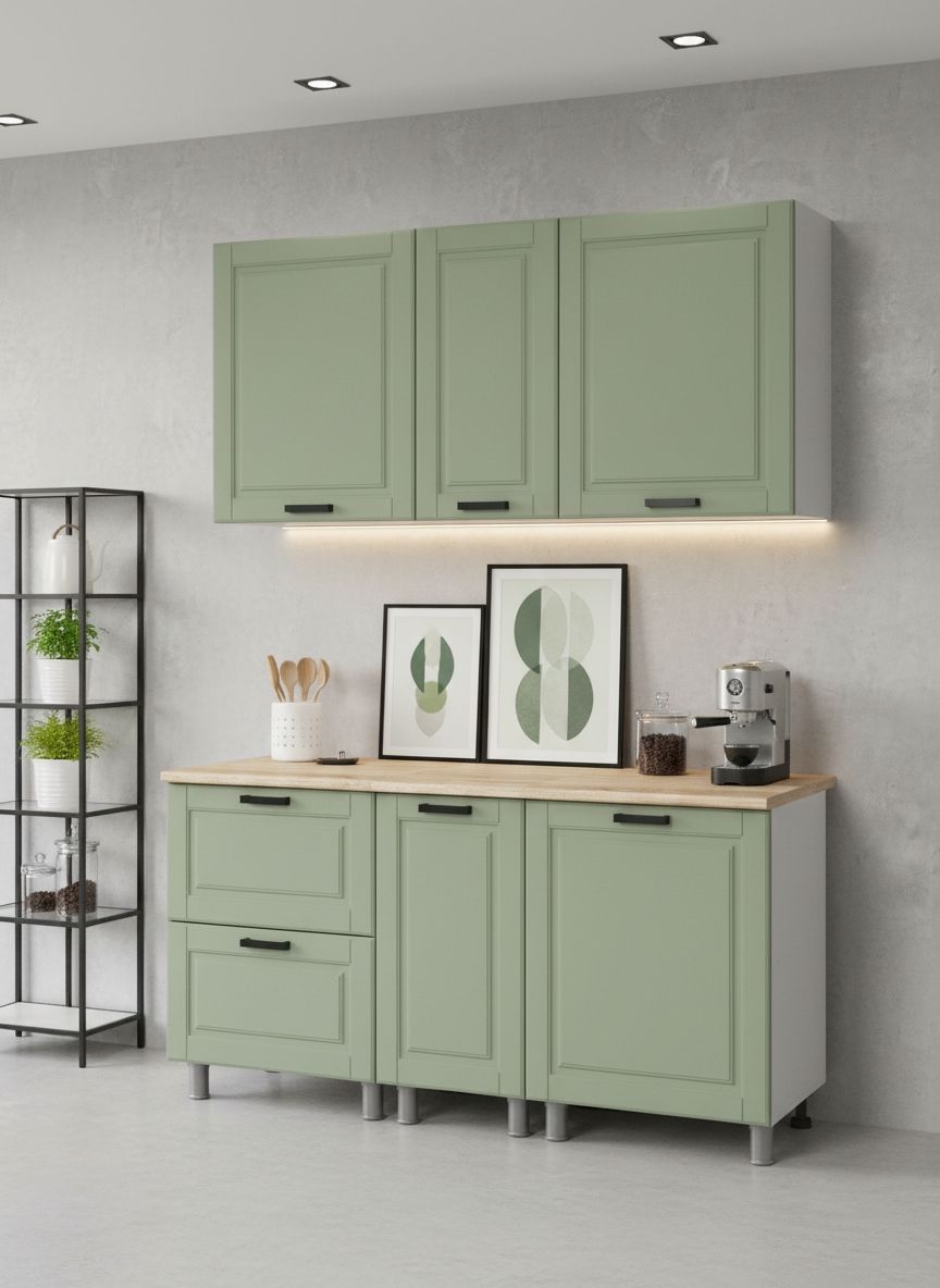 МК Аленушка 1,6м в.4 Астра Фисташка,скоба черный,сонома