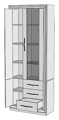 Шкаф-витрина Нобиле ШВтВ-ФСД-БЯН