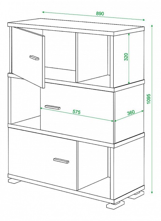 Тумба комбинированная Домино СБ-30/3