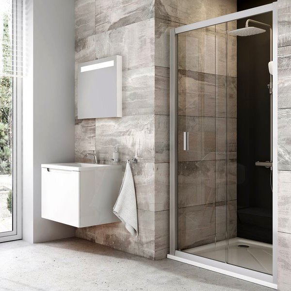 BLDP2-120 белый + Транспарент Blix душевая дверь раздвижная, двухэлементная