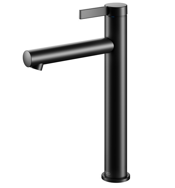 59510371100 IXMO Смеситель для умывальника h=210/291mm, без гарнитурой для слива и донным клапаном, с розеткой (круглой и квадратной), черный матовый