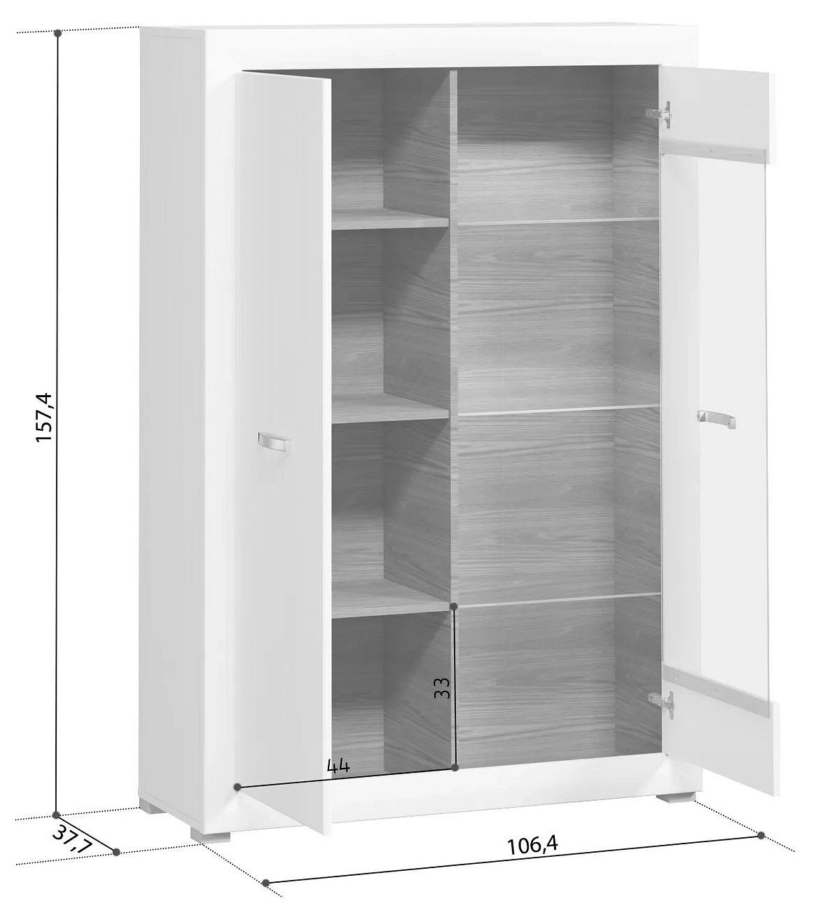 Тумба-витрина Мальта REG1W1D-90