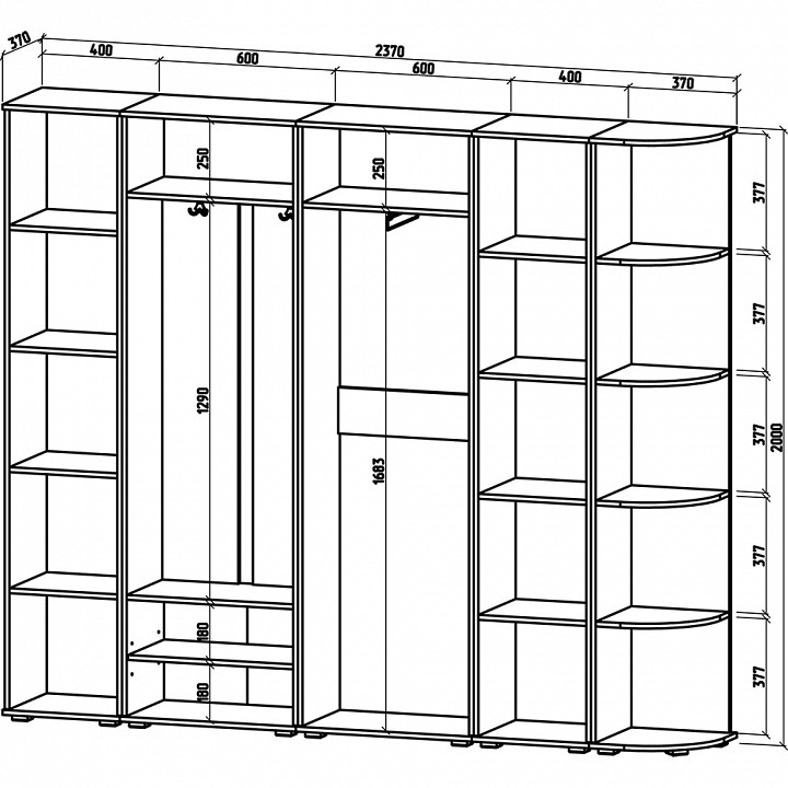 Стенка для прихожей Тунис-6