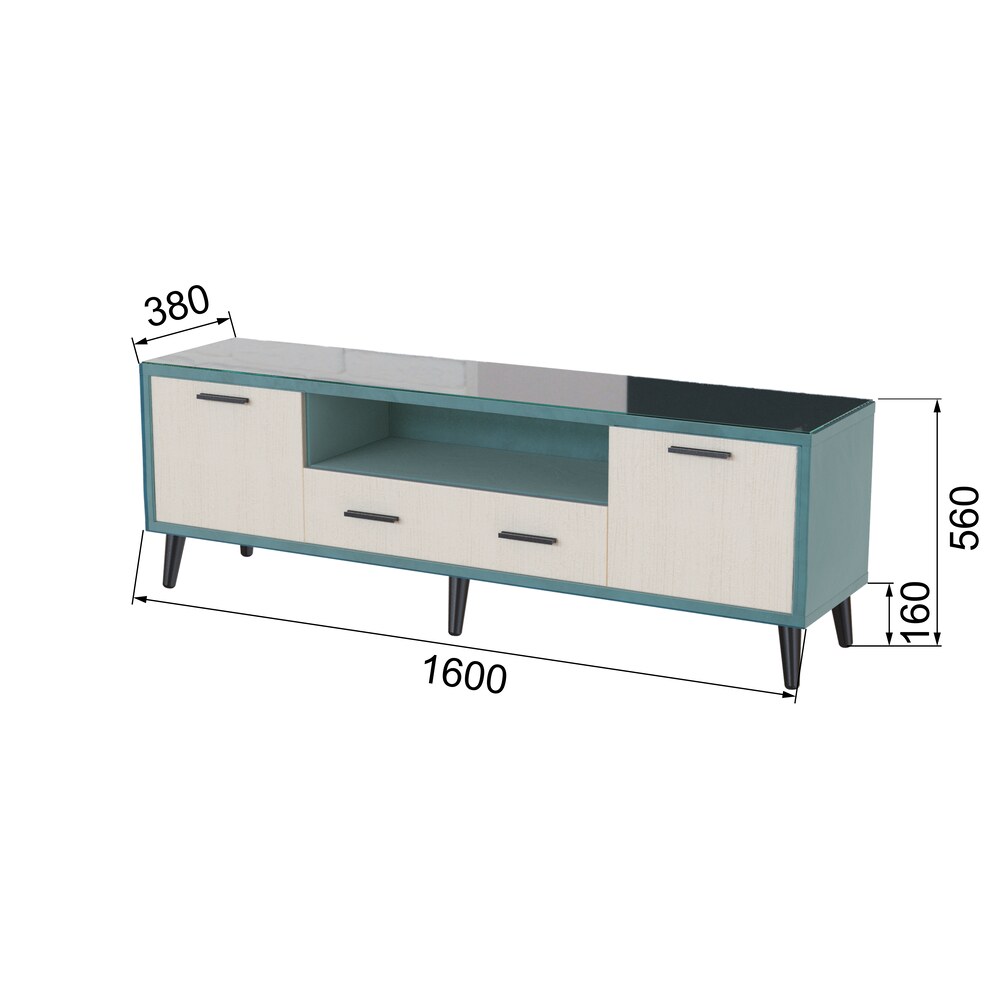 Тумба ТВ Ланс 1,6, Бирюзовый
