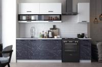 Кухня Техно 2.0 м компоновка №2 белый глянец холодный / мрамор темный Кухня Техно 2.0 м компоновка №2 белый глянец холодный / мрамор темный