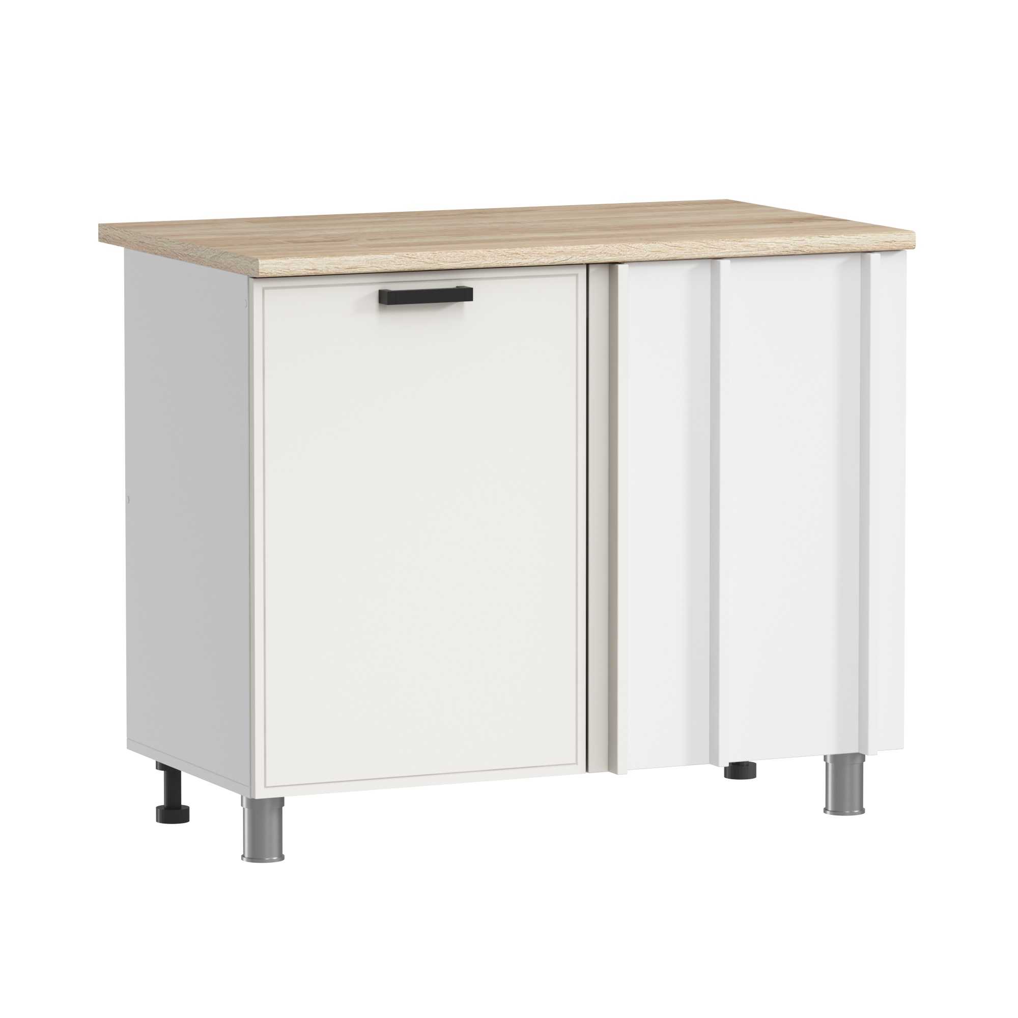 МК Аленушка НПУ 1000 Магнолия Молочный,скоба черный (со столешницей)