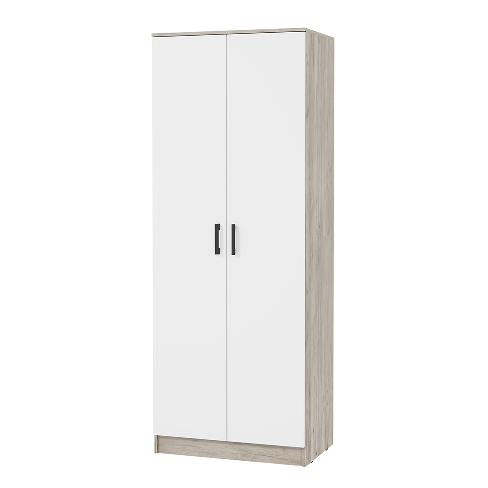 Шкаф двухстворчатый Ронда ШК-20, Дуб крафт серый, Белый