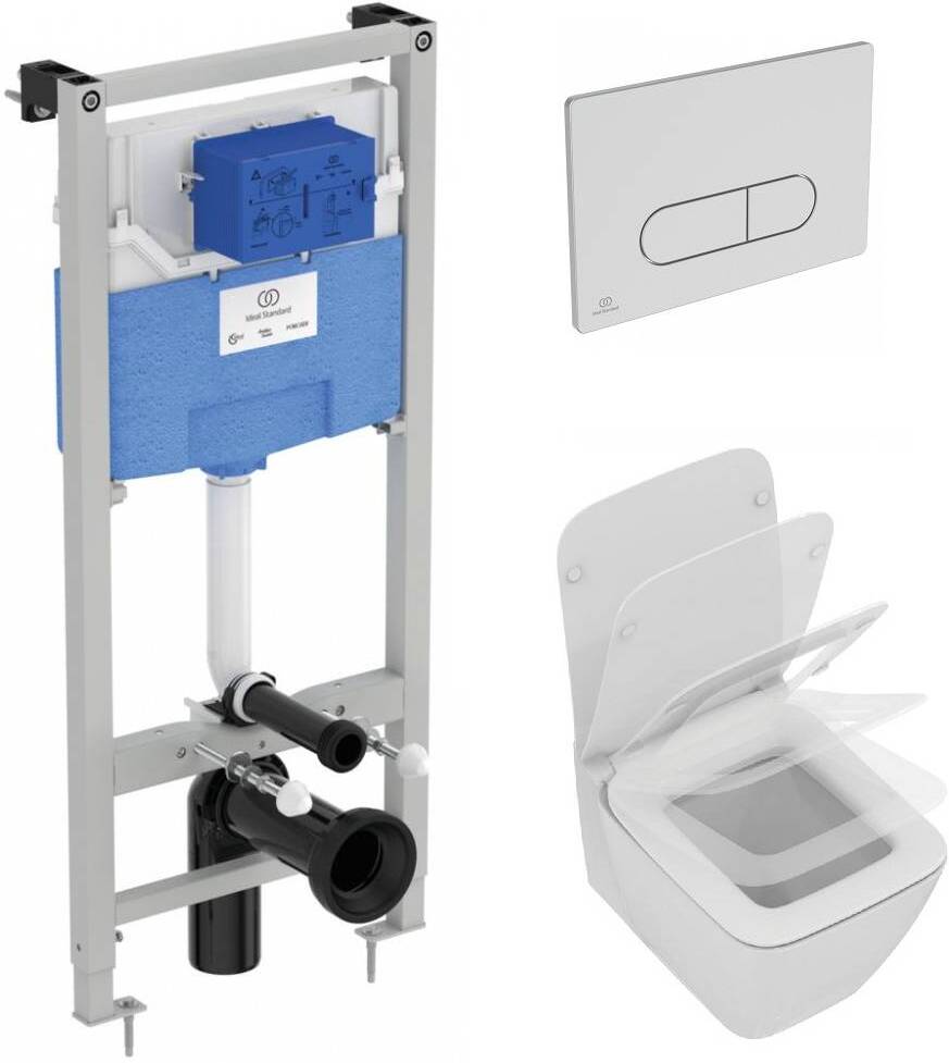 P387001 Пневмо-набор, состоящий из T359601 STRADA II AquaBlade® Подвесной унитаз с сидением и крышкой soft-close + R0309AA Пневматический промо-набор