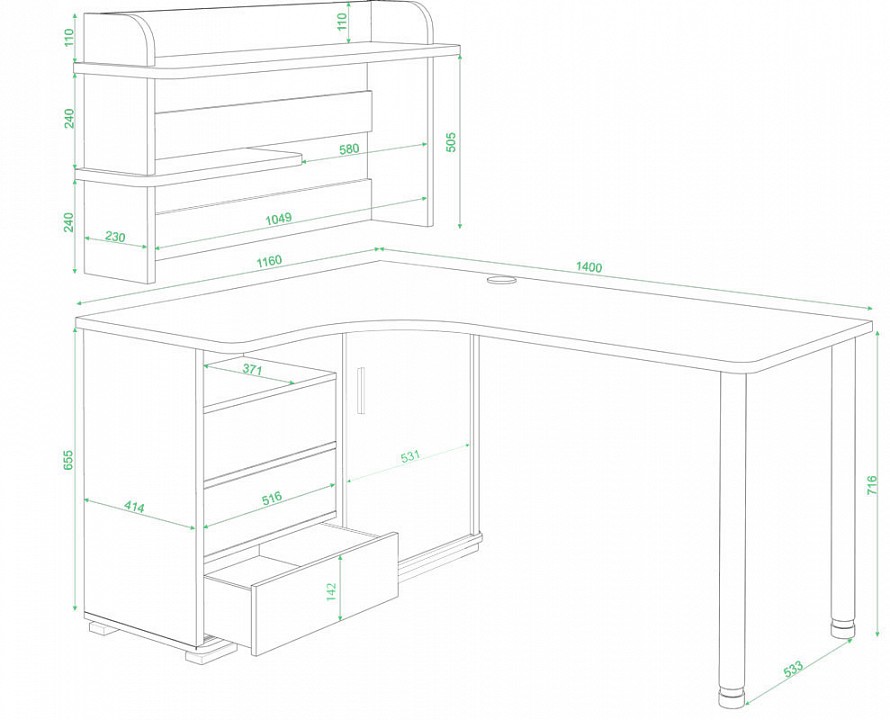 Стол компьютерный СР-145М