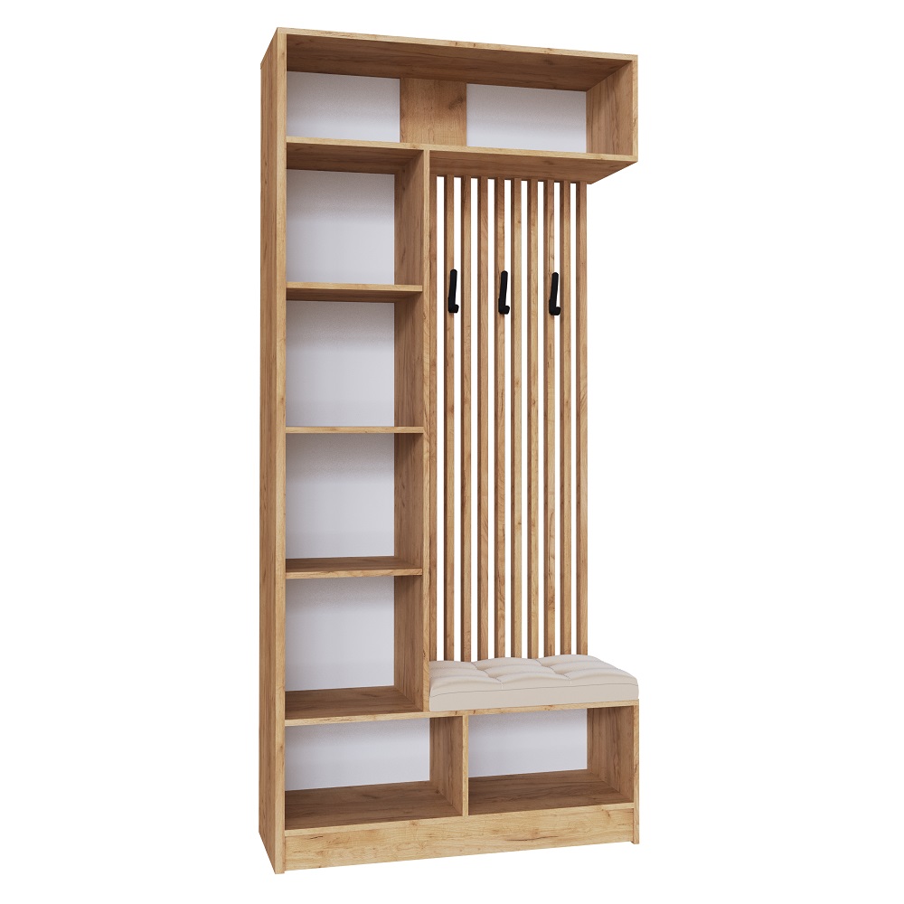 Мини-прихожая Руэлла, Дуб крафт золотой, Белый