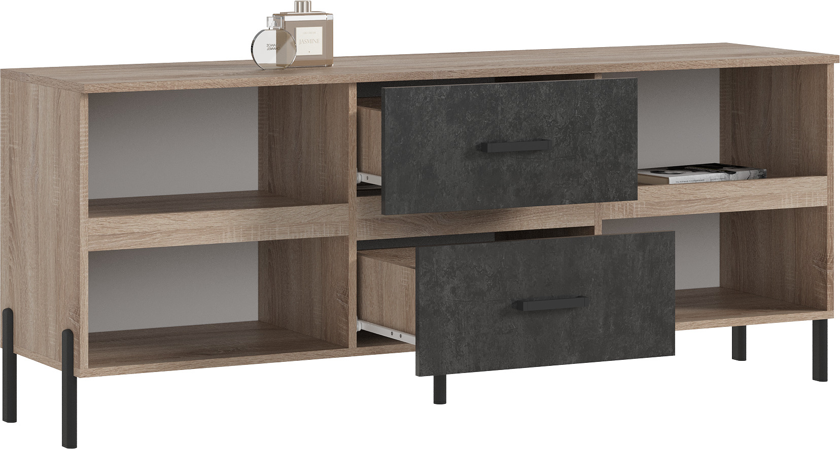 Тумба для ТВ Ким (металл), Бетон графит, Сонома Тумба для ТВ Ким (металл), Бетон графит, Сонома