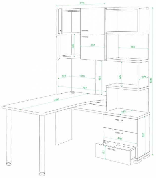 Стол компьютерный Домино нельсон СР-500М/160