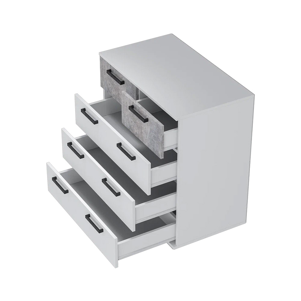 Комод Стандарт-5, Белый, Цемент светлый