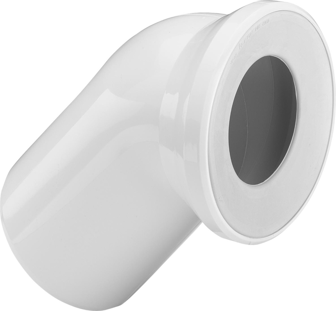101855 Присоединительный отвод 22.5°, D=100 мм, L = 150 мм, c мaнжетным yплoт., пластик, альп. белый, модель 3813