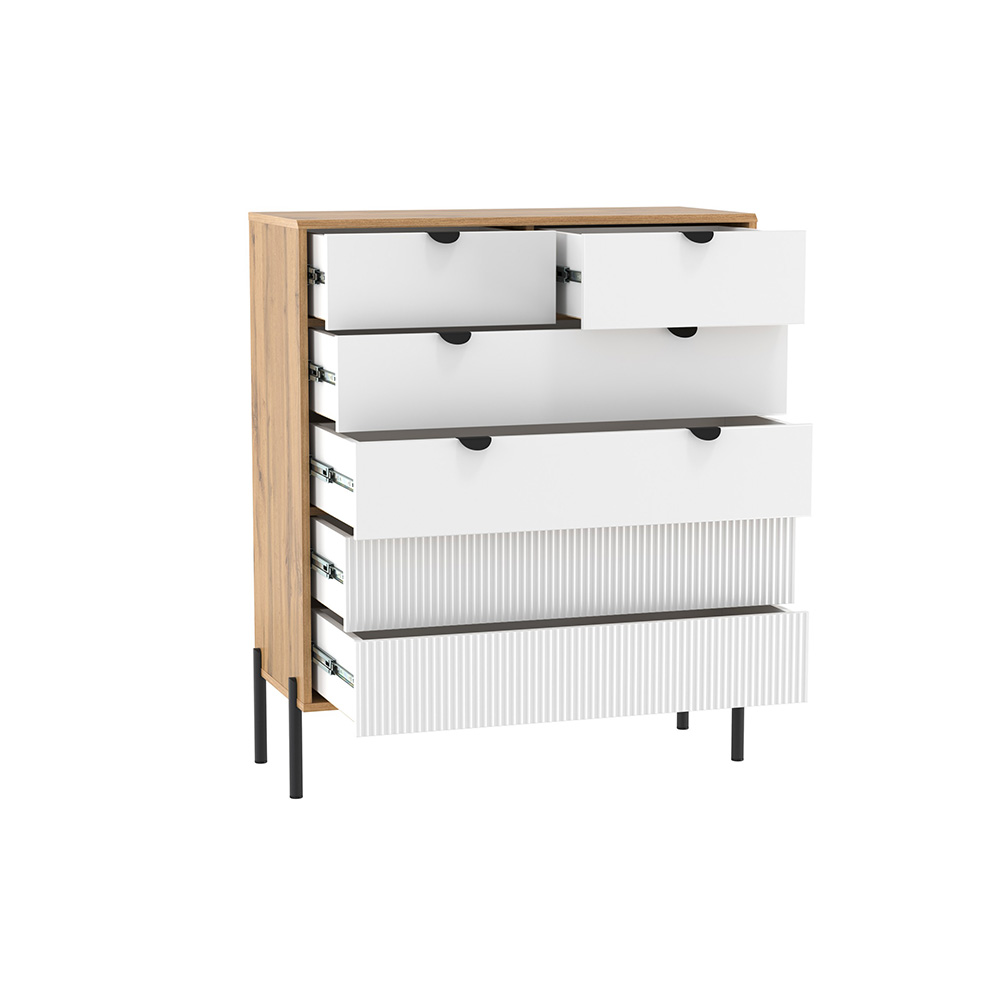 Комод Кензо 72.08, Дуб Вотан, Белый