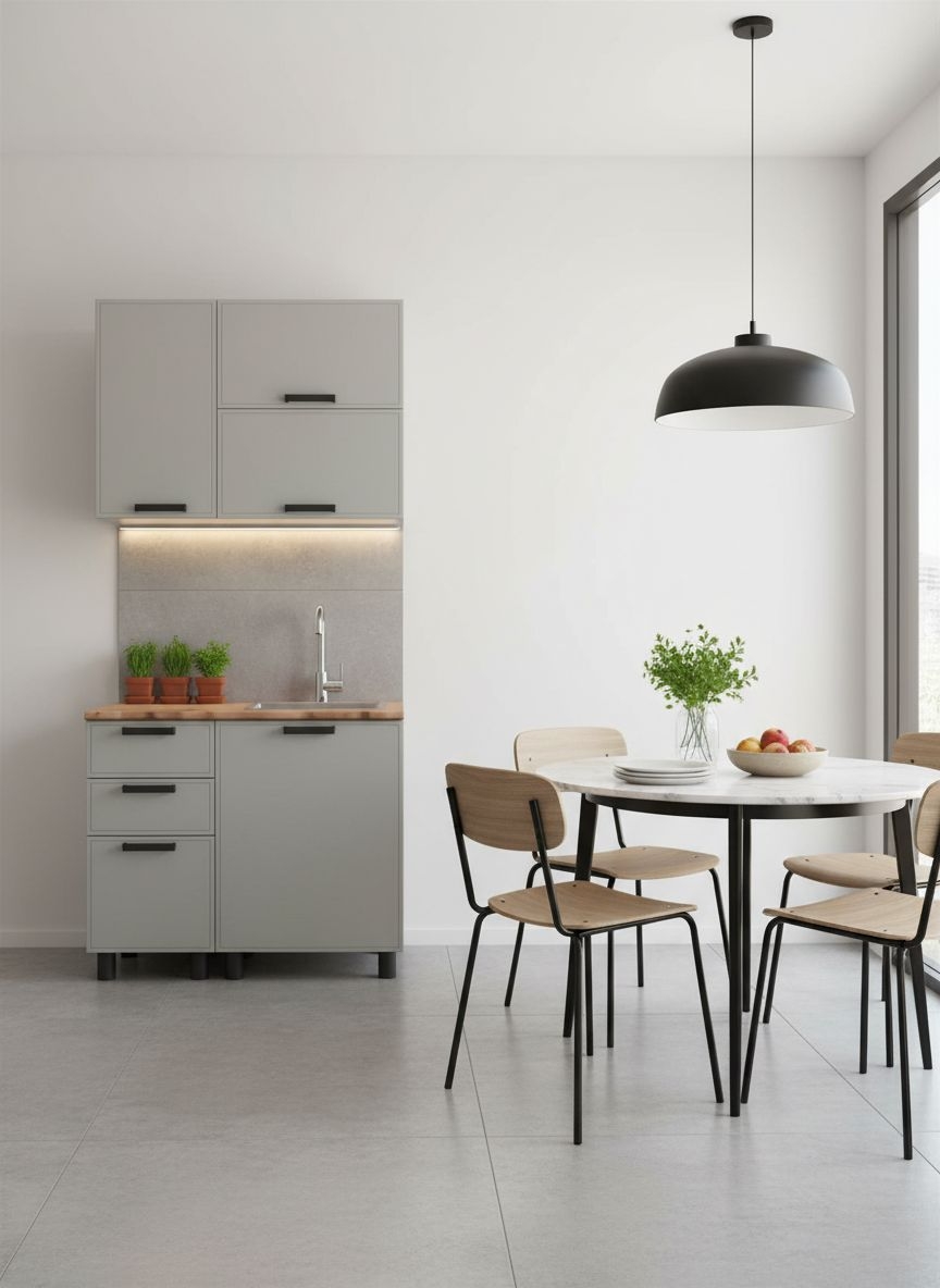 МК Аленушка 1м с 3 ящ. Магнолия Керамика,скоба черный,сонома