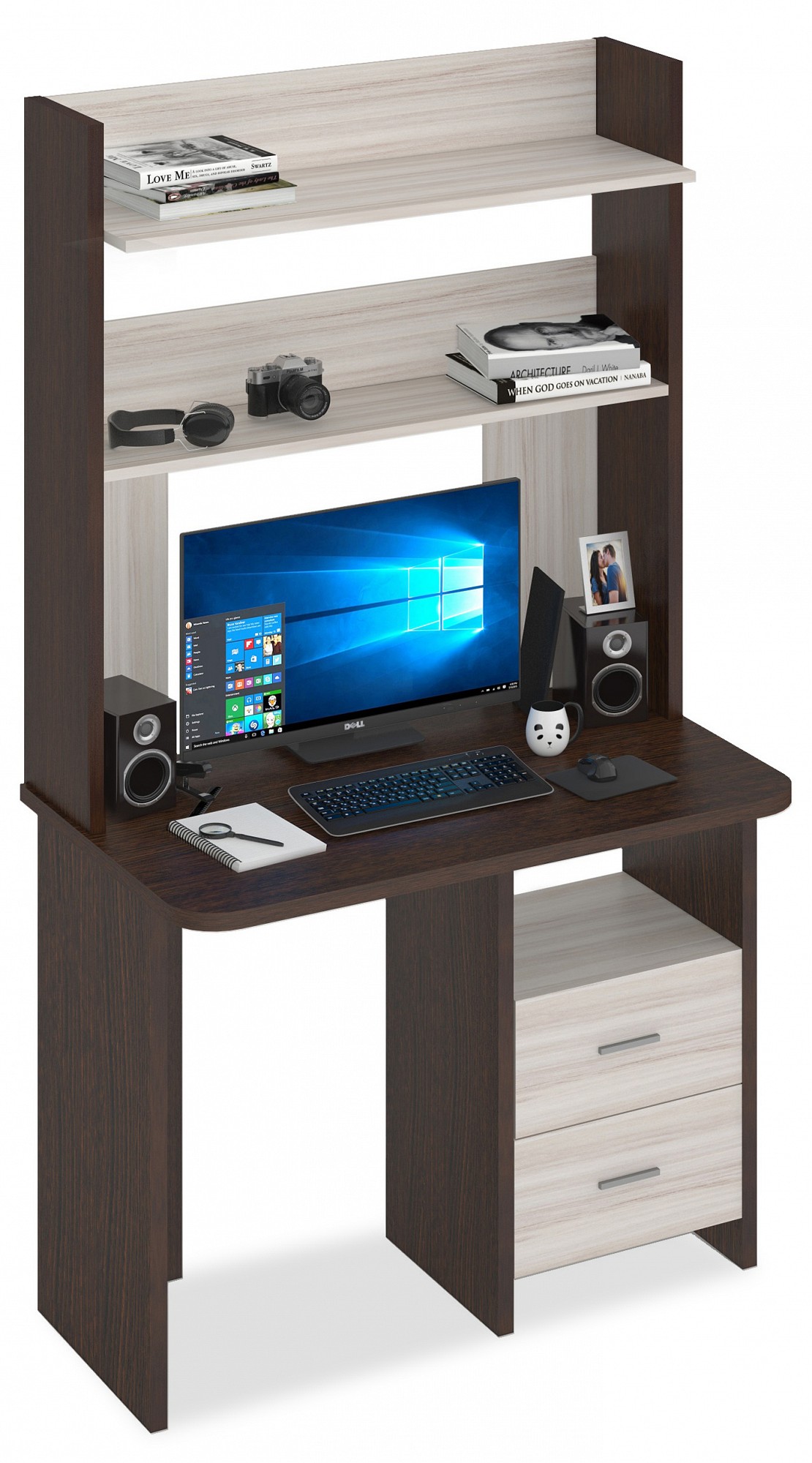 Стол компьютерный Домино Lite СКЛ-Прям100Р+НКЛХ-100