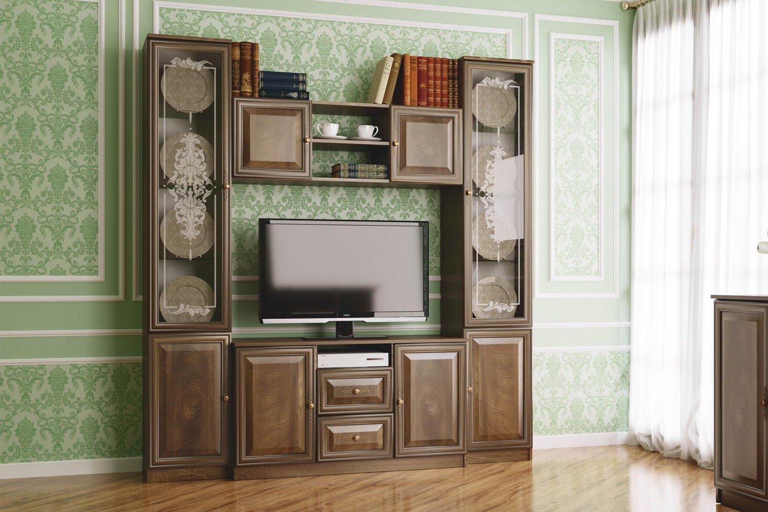 Шкаф комбинированный Габриэлла 06.87, Дуб кальяри, Дуб коньяк