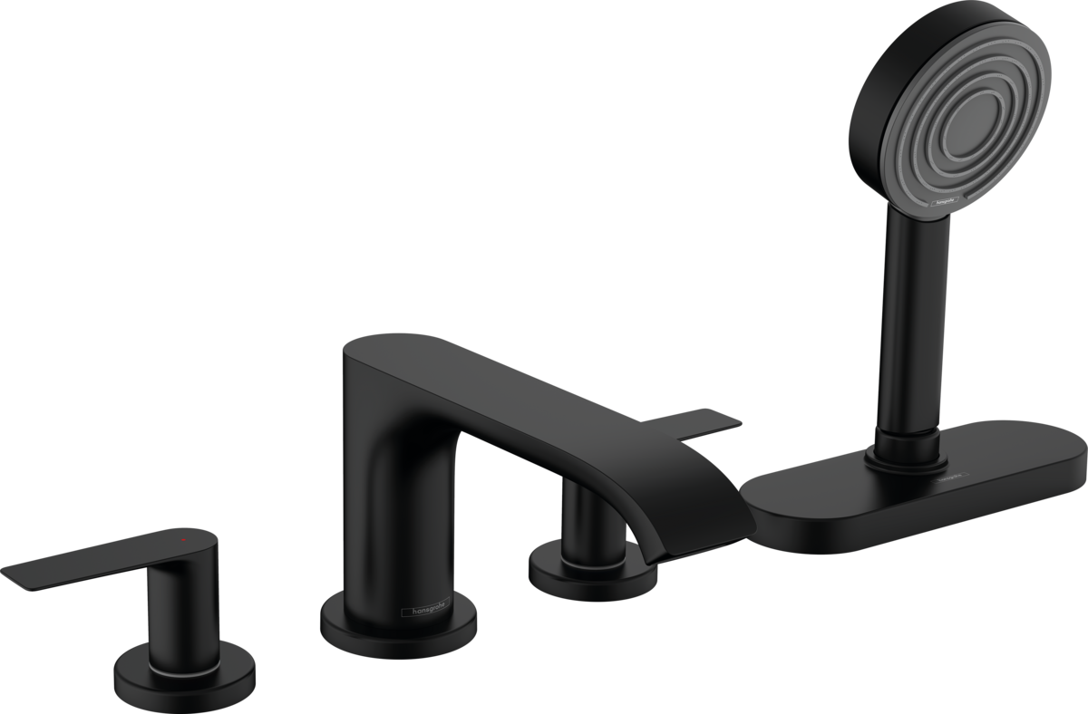 75444670 HG Vivenis смеситель на край ванны на 4 отверстия,sBox матовый черный