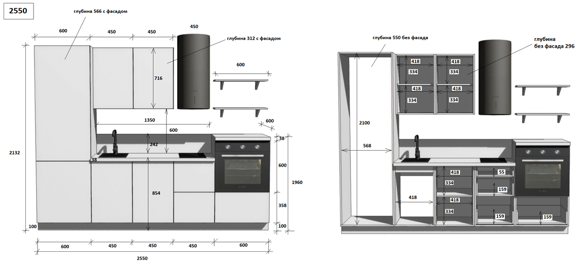 КГ 2550 ПВХ, Белый софт матовый Арника РМ в.11