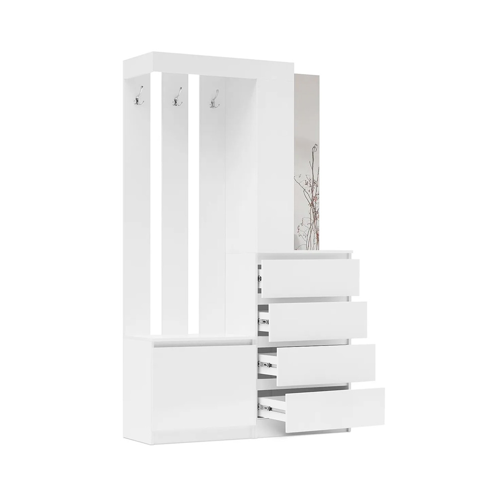 Прихожая Челси, Белый глянец холодный, Белый