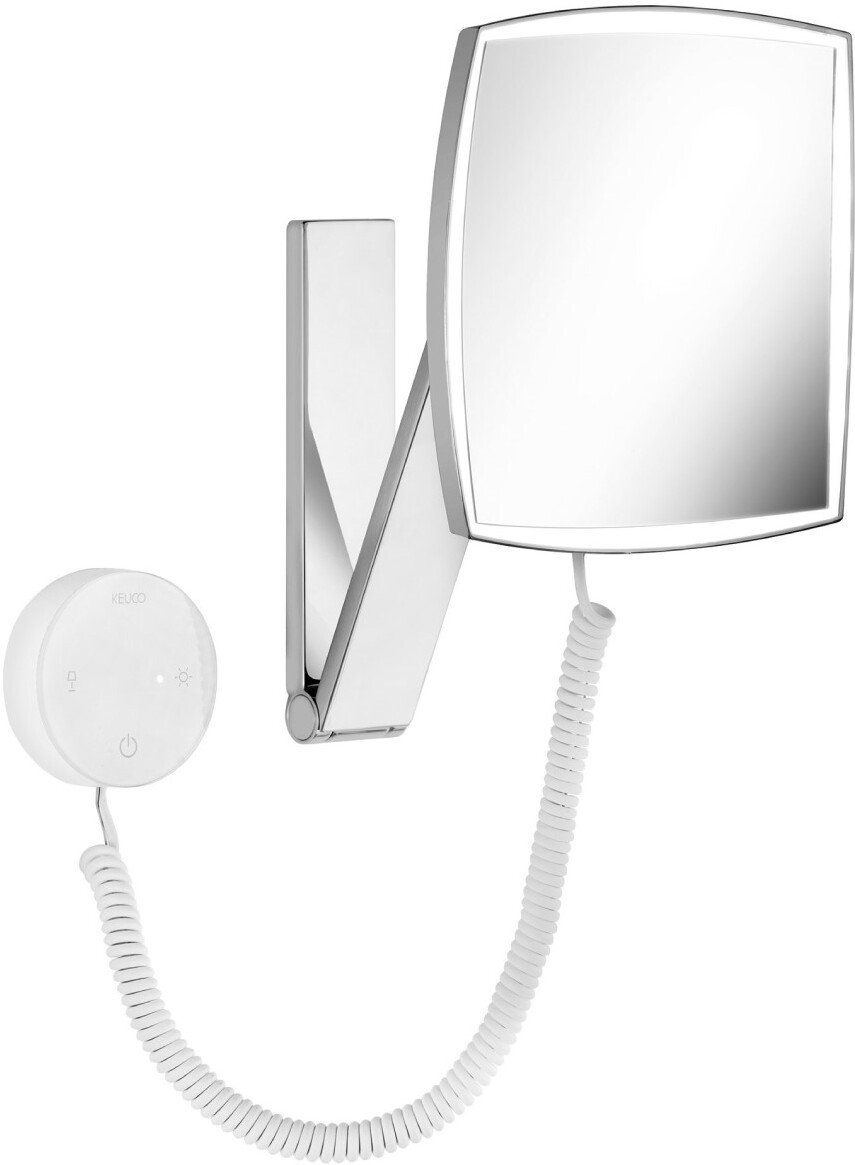 17613019000 ILOOK_MOVE Косметическое зеркало, квадратное, 5-уровневая подсветка, стеклянная панель управления, фактор увеличения x 5, хром