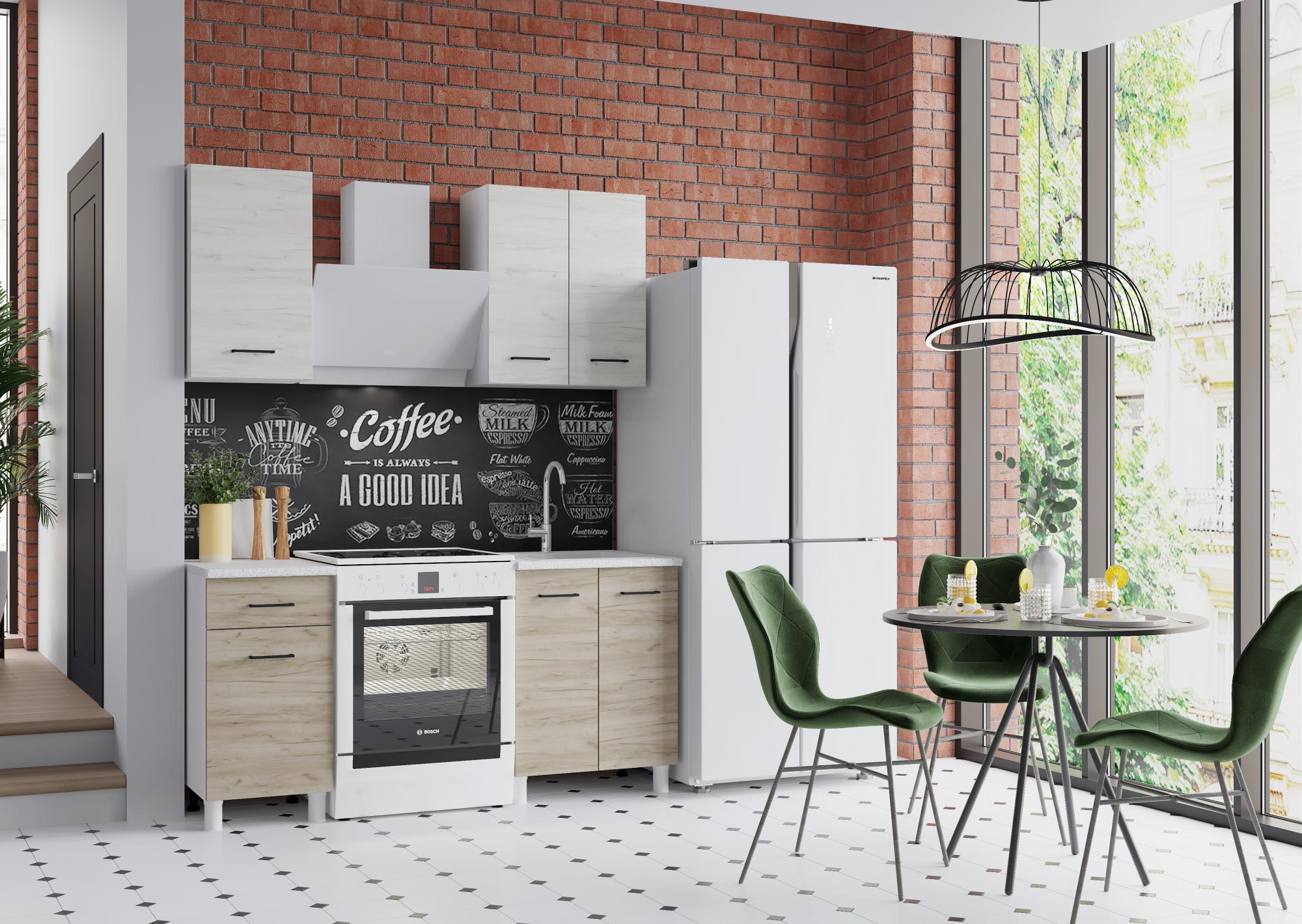 Готовая кухня Тренд 1000, Крафт белый / Крафт серый