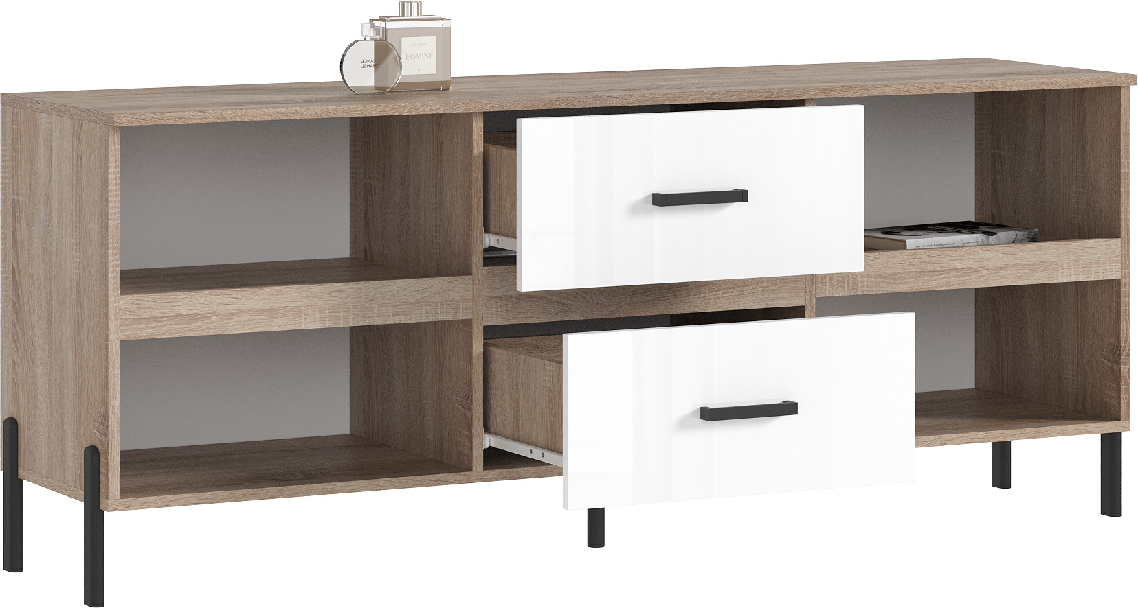 Тумба для ТВ Ким (металл), Бетон графит, Сонома