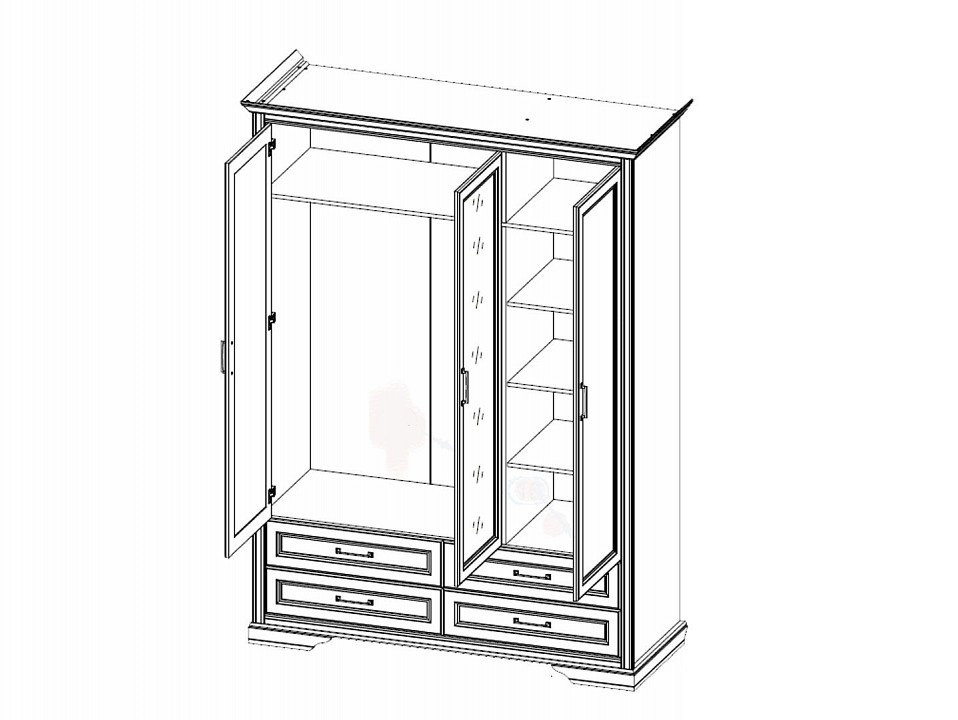 Шкаф платяной Стилиус B169-SZF3D4S