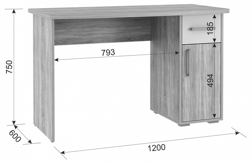 Стол письменный Лайт 1